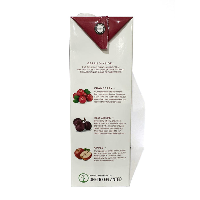 The Berry Company No Sugar Added Cranberry Juice 1L