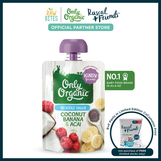 Only Organic Baby Food Coconut Banana Acai 100g [12 mos+] (Organic, No Added Sugar, Nutritionist Approved)