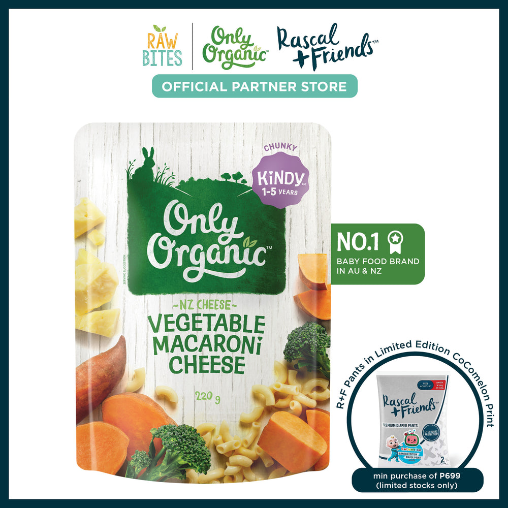Only Organic Baby Food Vegetable Macaroni Cheese 220g [12 mos+] (Organic, Nutritionist Approved)