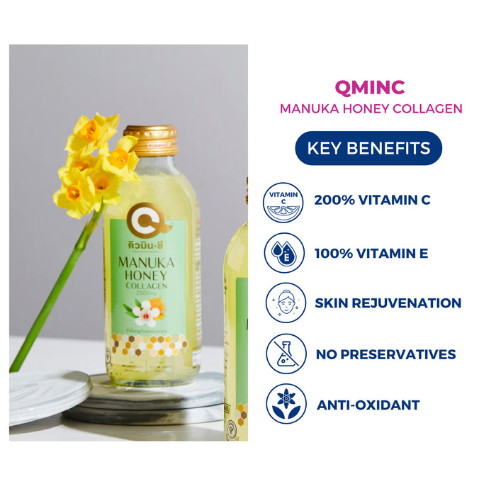 Qminc Manuka Honey with Collagen Drink 150ml (No. 1 Herbal Functional Beverage in Thailand)