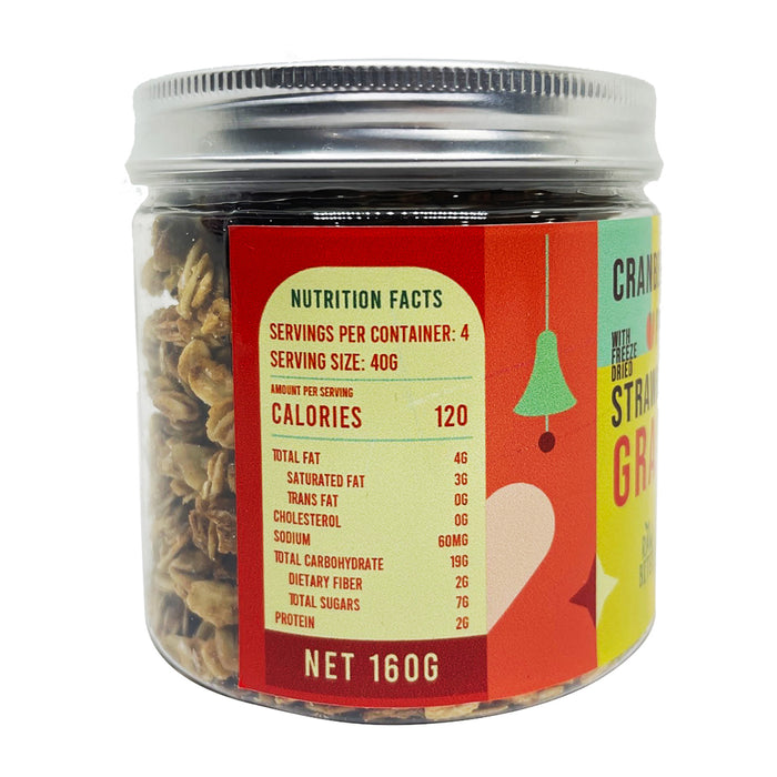 Raw Bites x Earth Desserts Cranberry Pistachio Granola with Freeze Dried Strawberry 160g (Limited Christmas Product)