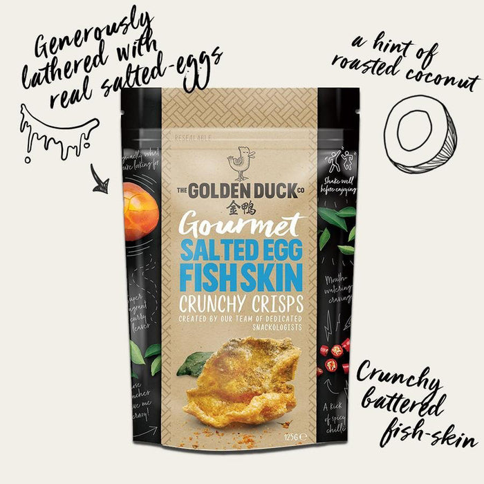 Golden Duck Gourmet Salted Egg Fish Skin Crunchy Crisps 105g
