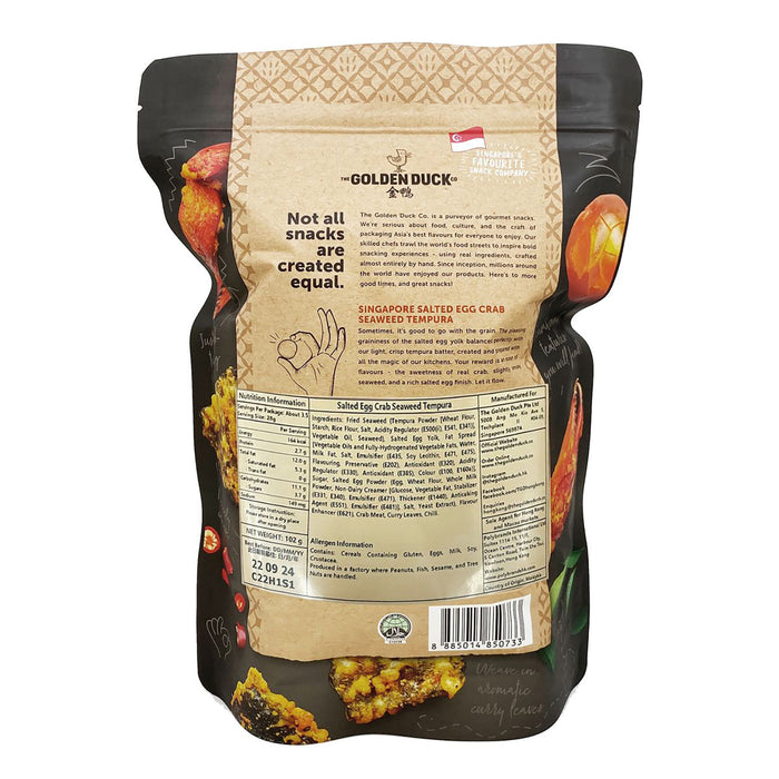 Golden Duck Singapore Salted Egg Crab Seaweed Tempura 102g