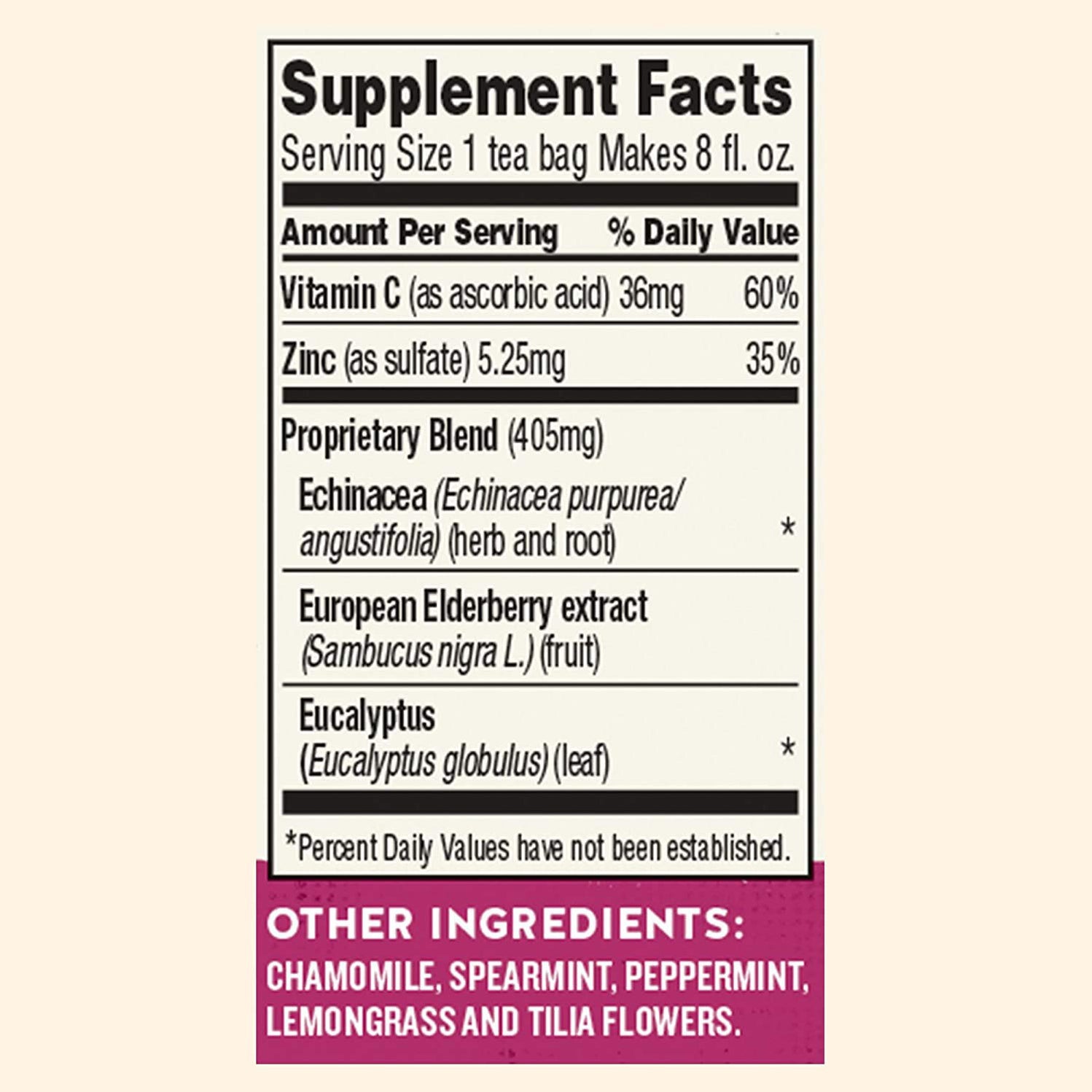 Celestial Seasonings Sleepytime Immune Boost Herbal Tea (20 bags) — Raw