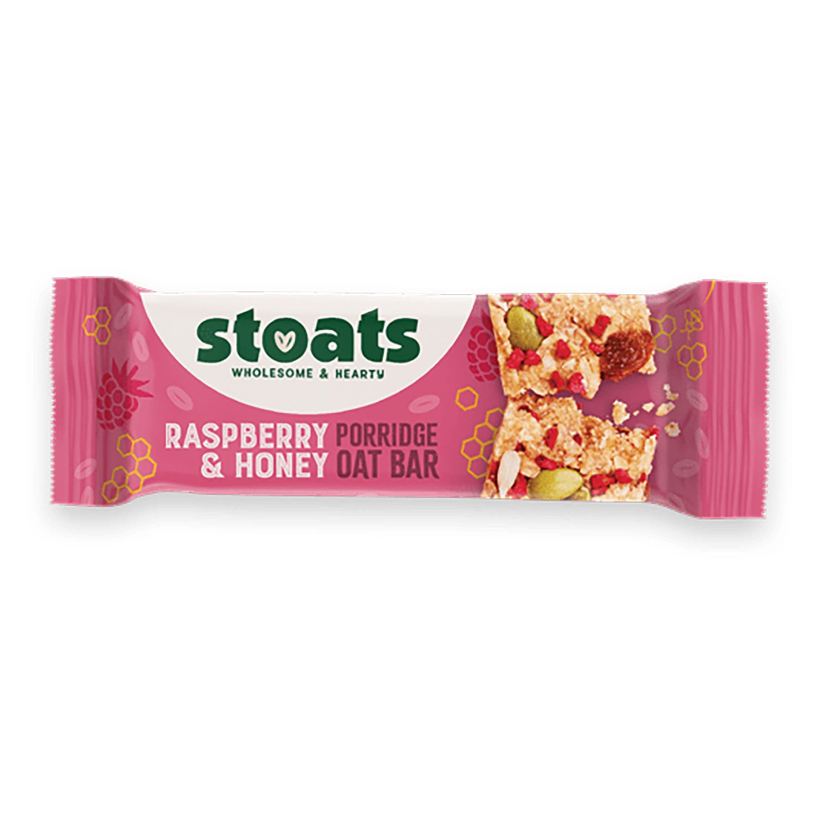 Stoats Raspberry & Honey Porridge Oat Bars [4 bars x 42g] [4 bars x 42 ...
