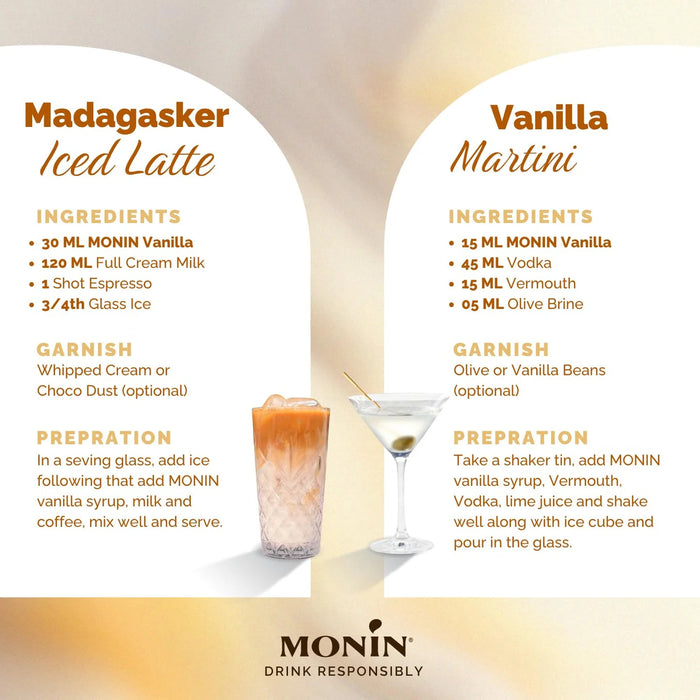 Monin Syrup Vanilla 1L PET
