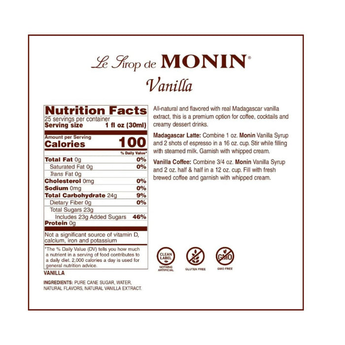Monin Syrup Vanilla 250ml