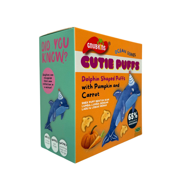 Little Baby Grains Dolphin Shaped Puffs with Pumpkin & Carrot [5 packs x 8g]