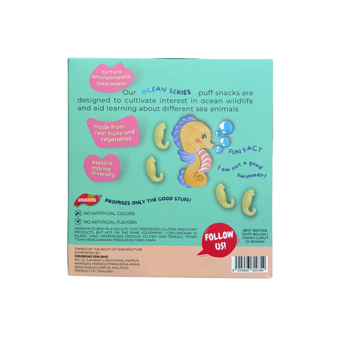 Little Baby Grains Seahorse Shaped Puffs with Apple & Broccoli [5 packs x 8g]