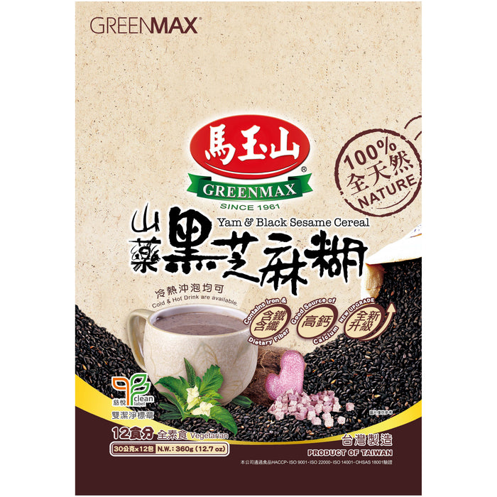 Greenmax Yam and Black Sesame Cereal [12 x 30g]