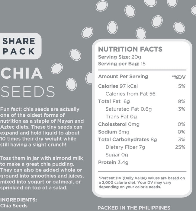Raw Bites Chia Seeds 300g (High Protein, High Fiber, High in Antioxidants)
