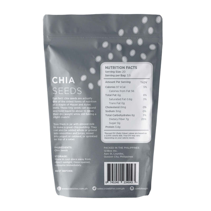 Raw Bites Chia Seeds 70g (High Protein, High Fiber, High in Antioxidants)