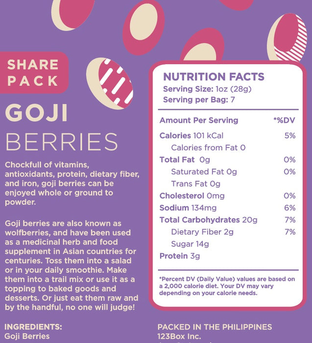 Raw Bites Goji Berries 200g (High in Antioxidants, High Fiber)