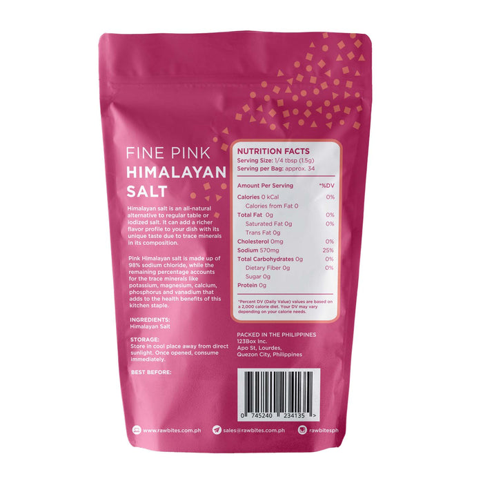 Raw Bites Fine Himalayan Pink Salt 500g