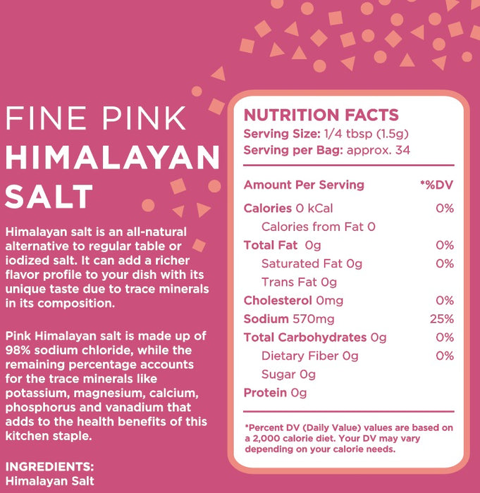 Raw Bites Fine Himalayan Pink Salt 500g (Alternative to Table Salt)