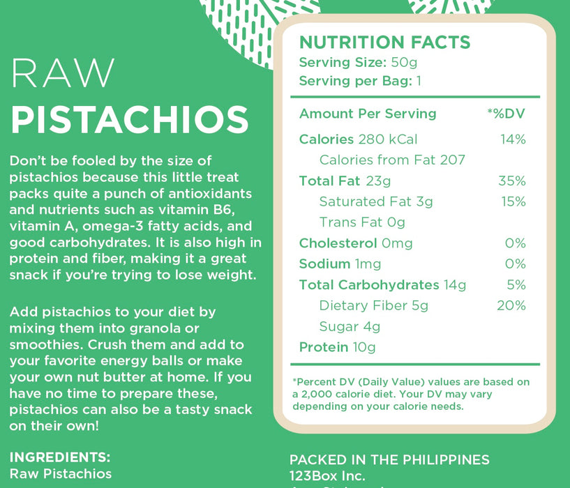 Raw Bites Raw Pistachios (no shell) 40g