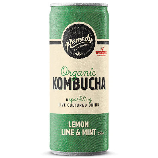 Remedy Kombucha Lemon Lime & Mint 250ml 4 pack