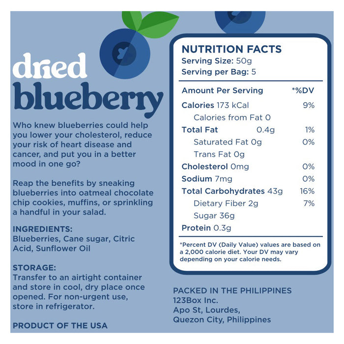 Raw Bites Dried Blueberries 250g