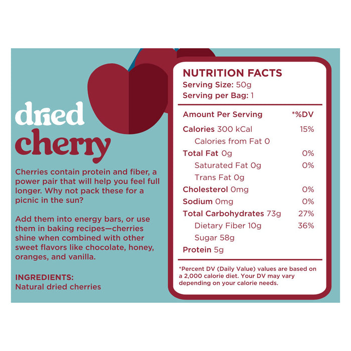 Raw Bites Dried Cherries 60g (High Fiber, Rich in Antioxidants)