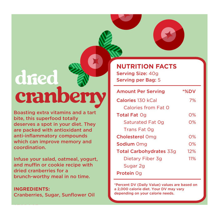 Raw Bites Dried Cranberries 200g