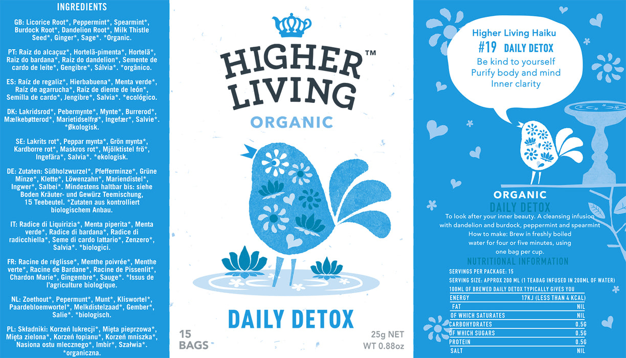 Higher Living Organic Daily Detox (15 bags / 25g)