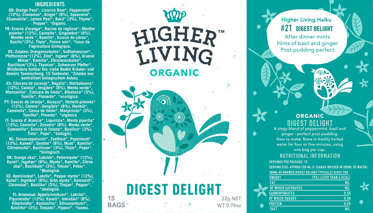 Higher Living Organic Digest Delight (15 bags / 22g)