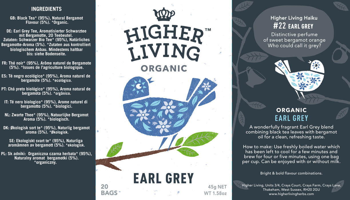 Higher Living Organic Earl Grey (15 bags / 22g)
