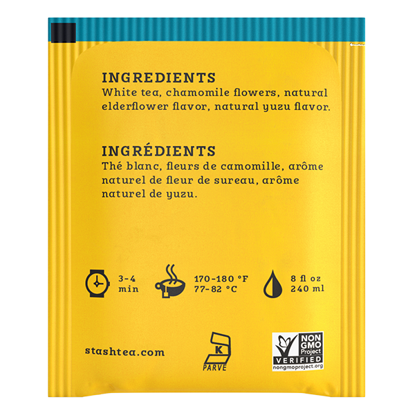 Stash Elderflower Citrus White Tea 30g/18 bags (Caffeinated, Sugar Free, Non GMO)