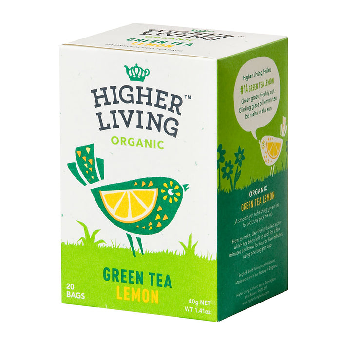Higher Living Organic Green Tea Lemon (20 bags / 40g)
