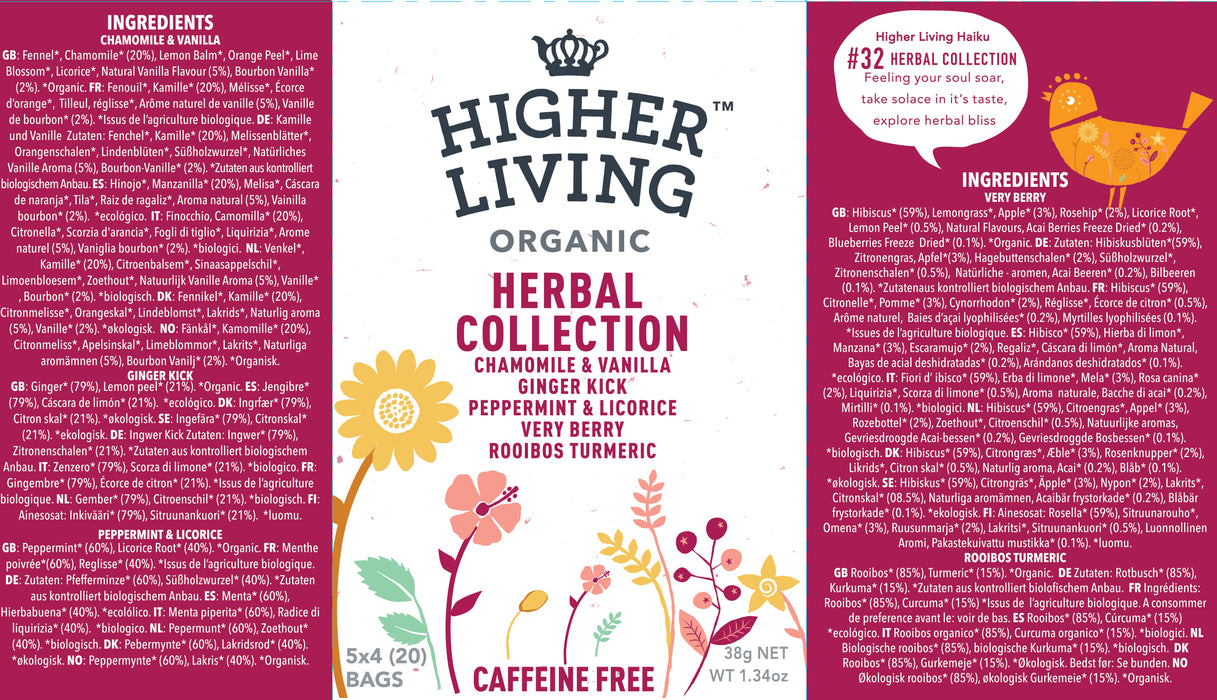Higher Living Organic Herbal Collection (20 bags) 40g