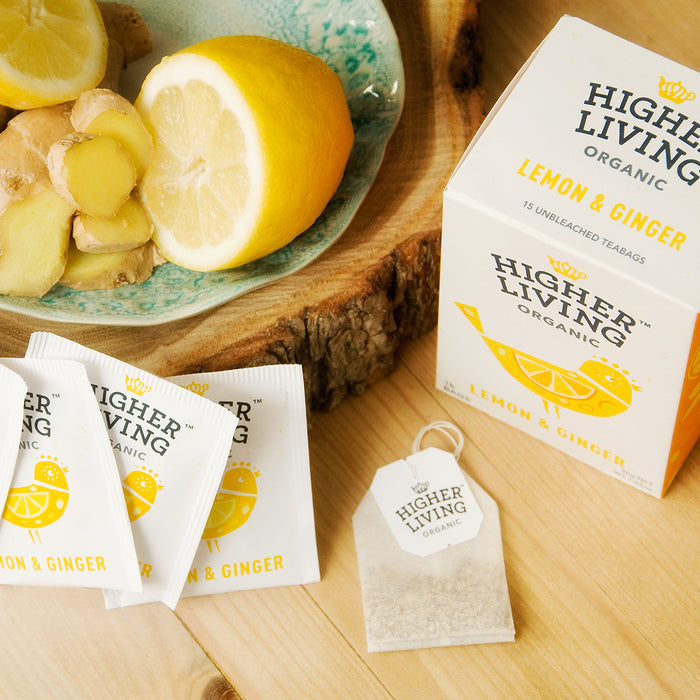 Higher Living Organic Lemon & Ginger (15 bags / 30g)
