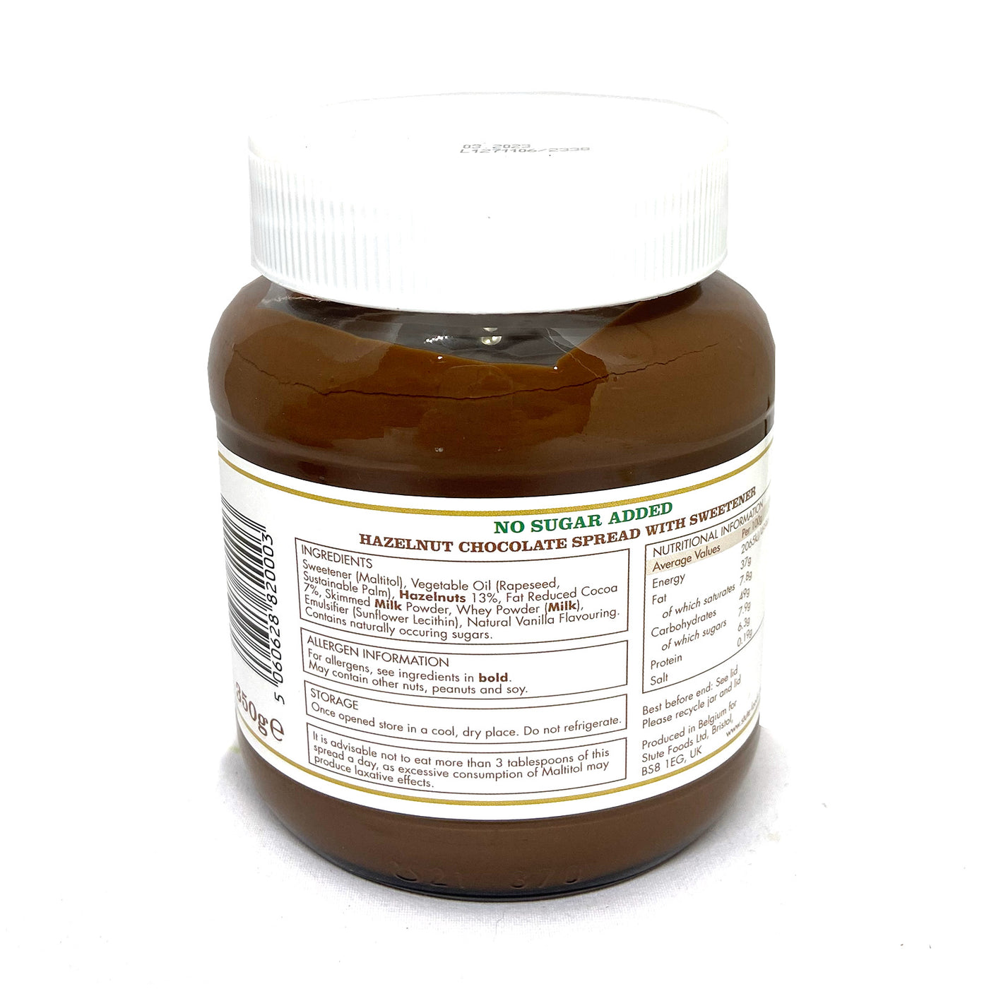 Stute No Sugar Added Hazelnut Chocolate Spread 350g (Diabetic Friendly