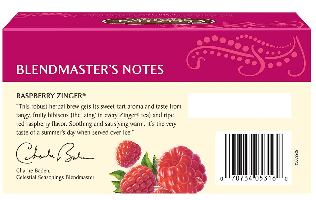Celestial Seasonings Raspberry Zinger Herbal Tea (20 bags)
