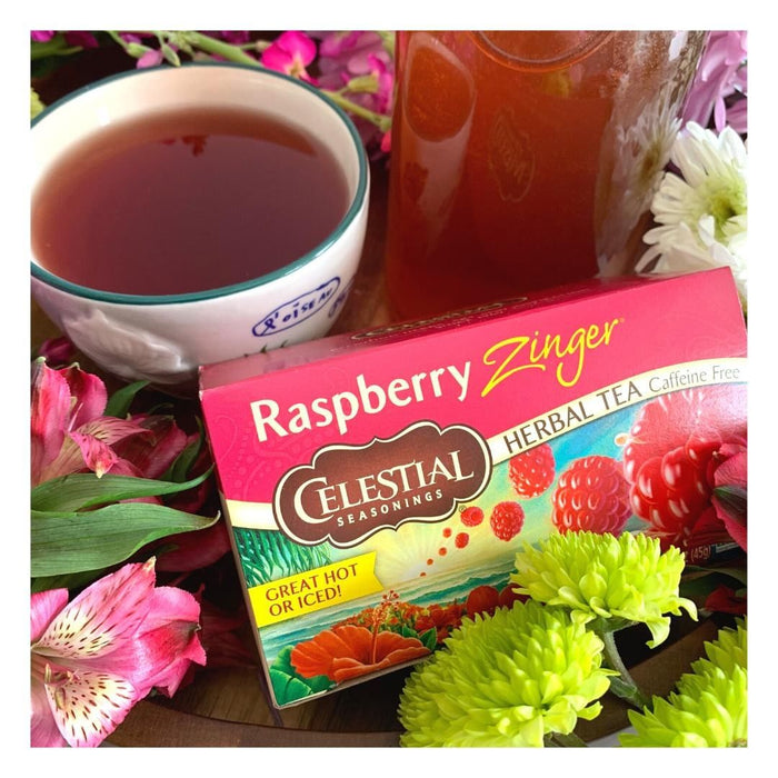 Celestial Seasonings Raspberry Zinger Herbal Tea 45g/20 bags (Caffeine ...