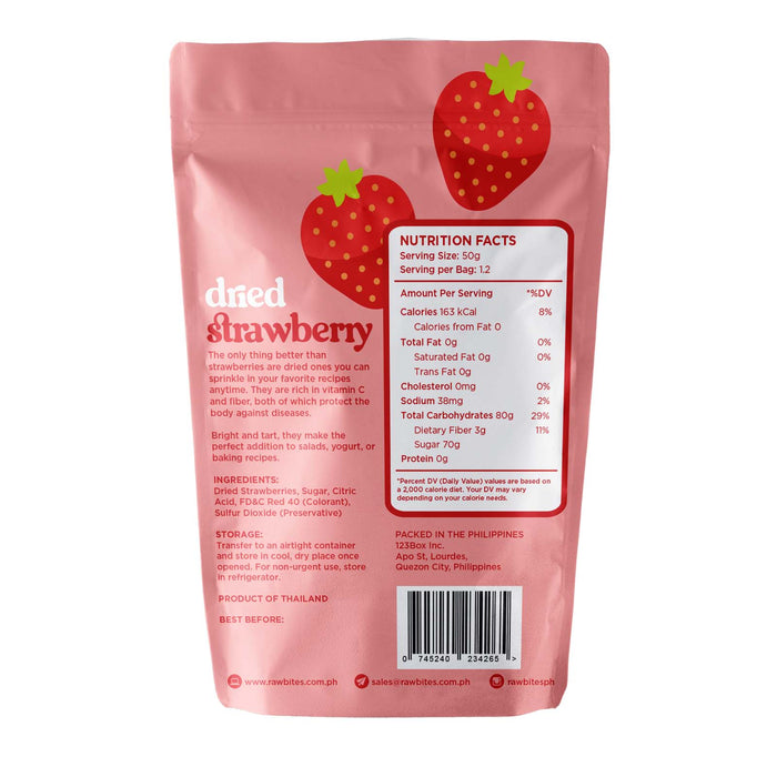 Raw Bites Dried Strawberries 60g