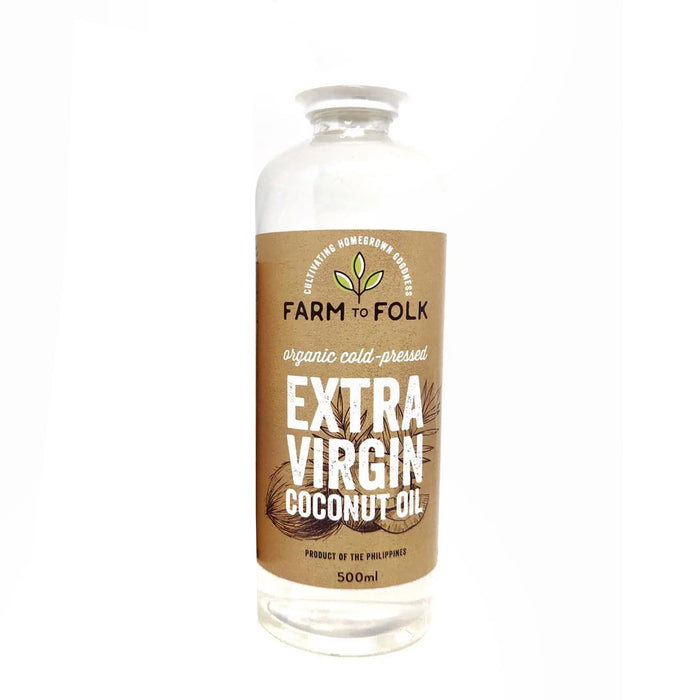Farm to Folk Organic Cold-Pressed Extra Virgin Coconut Oil 500ml